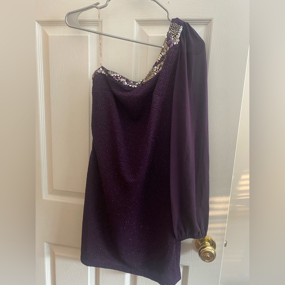 Purple One Sleeve Dress